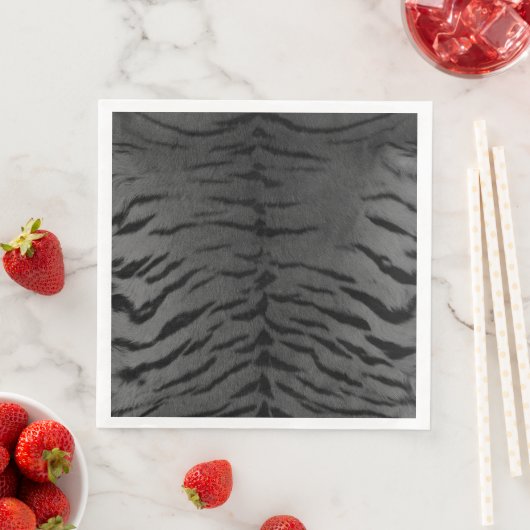 Serviette En Papier Gris Tigre Peau Imprimer (En situation)