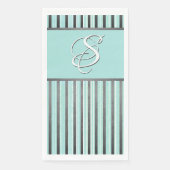 Serviette En Papier Gris, turquoise et blanc (Devant)