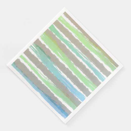 Serviette En Papier Gris Vert Bleu Blanc Aquarelle Gris (Coin)