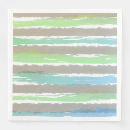 Serviette En Papier Gris Vert Bleu Blanc Aquarelle Gris (Devant)