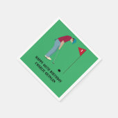 Serviette En Papier Gris Vert Golfeur Thème (Coin)