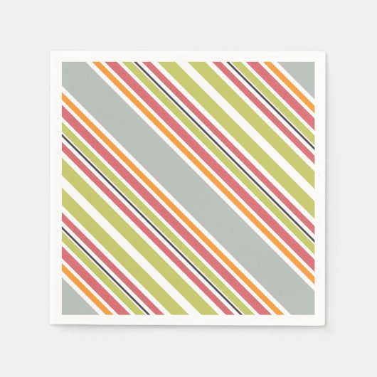 Serviette En Papier Gris vert gris orange rose (Devant)