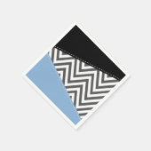 Serviette En Papier Gris Zigzag, Gris Chevron, Motif Zigzag, Bleu (Coin)