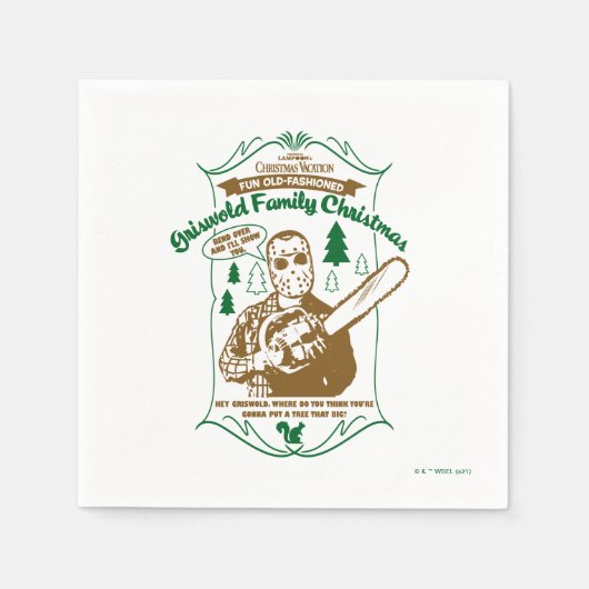 Serviette En Papier Griswold Famille de Noël Chainsaw Graphique (Devant)