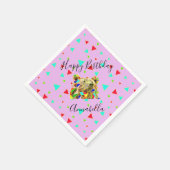 Serviette En Papier Grizzly Bear Rose (Coin)