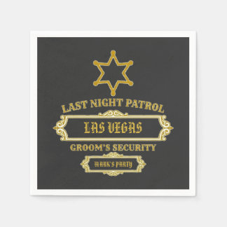 Serviette En Papier Groom's Security Last Night Patrol