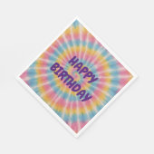 Serviette En Papier Groove Tie Dye Joyeuses serviettes d'anniversaire (Coin)