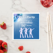 Serviette En Papier Groovy Disco Ball Blue Mans 50th Birthday (En situation)