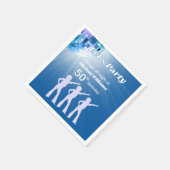 Serviette En Papier Groovy Disco Ball Blue Mans 50th Birthday (Coin)