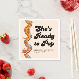 Serviette En Papier Groovy Elle est prête à éclore Crème de moutarde d