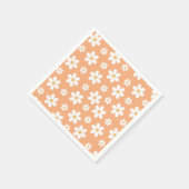 Serviette En Papier Groovy Retro Daisy abricot (Coin)