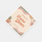 Serviette En Papier Groovy Rétro Fleurale Mariage 1970 (Coin)