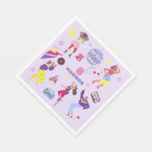 Serviette En Papier Groovy Roller Disco Party Rétro Disque 80 (Coin)