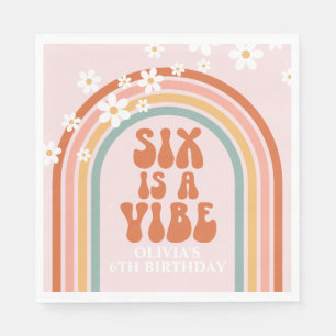 Serviette En Papier Groovy Six est une ambiance anniversaire 6 ans arc