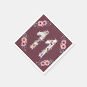 Serviette En Papier Gros 11e anniversaire fille photo Collage Fleur ro (Coin)
