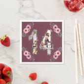 Serviette En Papier Gros 14e anniversaire fille Flower Photo Collage (En situation)