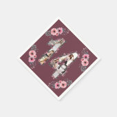 Serviette En Papier Gros 14e anniversaire fille Flower Photo Collage (Coin)