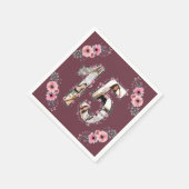 Serviette En Papier Gros 15e anniversaire fille Flower Photo Collage (Coin)