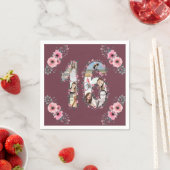 Serviette En Papier Gros 16e anniversaire fille Flower Photo Collage (En situation)