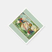 Serviette En Papier Gros Bunnies Pâques Blanches Vert clair (Coin)