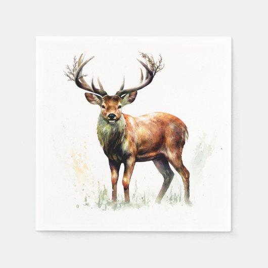 Serviette En Papier Gros Cerf Raté (Devant)