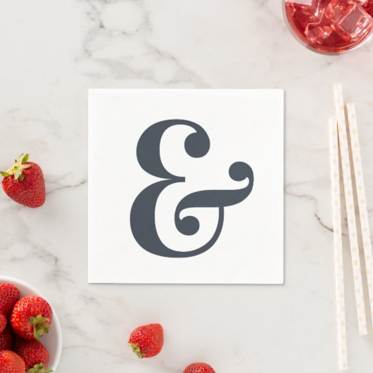Serviette En Papier Gros Monogramme Moderne Simple (En situation)