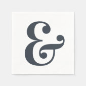 Serviette En Papier Gros Monogramme Moderne Simple (Devant)