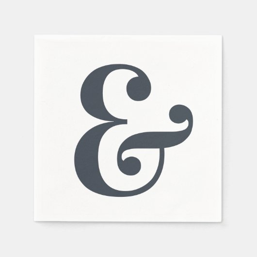 Serviette En Papier Gros Monogramme Moderne Simple (Devant)