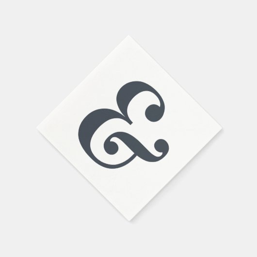 Serviette En Papier Gros Monogramme Moderne Simple (Coin)