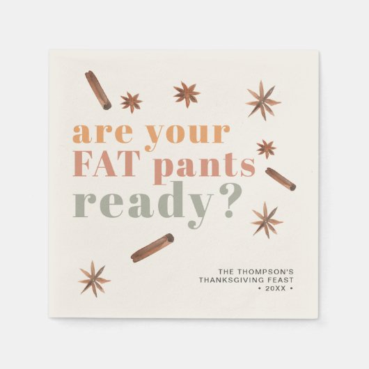Serviette En Papier Gros Pantalon amusant Thanksgiving Friendsgiving P (Devant)