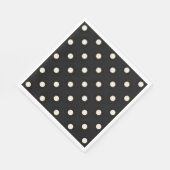 Serviette En Papier Gros pois polka Antique Blanc et Noir (Coin)