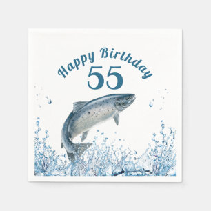 Serviette En Papier Gros Poisson Dans L'Eau 55e Anniversaire