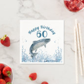 Serviette En Papier Gros Poisson Dans L'Eau 60e Anniversaire (En situation)