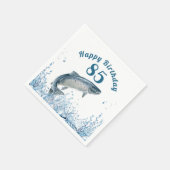 Serviette En Papier Gros Poisson Dans L'Eau 85e Anniversaire (Coin)