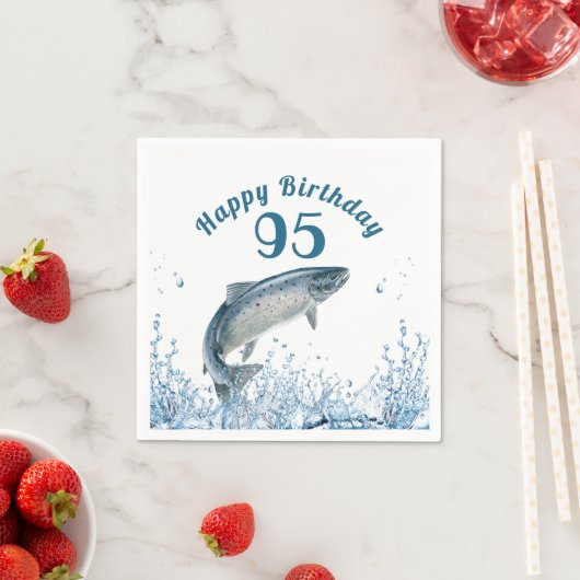 Serviette En Papier Gros Poisson Dans L'Eau 95e Anniversaire (En situation)