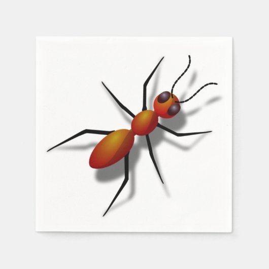 Serviette En Papier Grosse fourmi rouge (Devant)