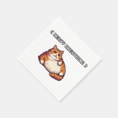 Serviette En Papier Grosse respiration grasse mème de chat pixel art (Coin)