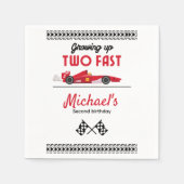 Serviette En Papier Grossesse deux rapide Red Race Car Boy 2e annivers (Devant)