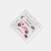 Serviette En Papier Grossissant Deux Voiture De Course Rose Festive Ra (Coin)