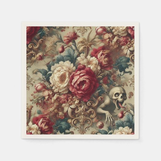 Serviette En Papier Grotesque en croissance - Coussin floral gothique (Devant)