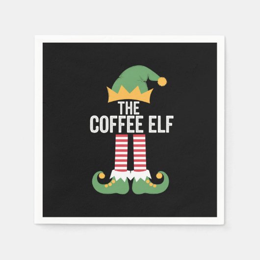 Serviette En Papier Groupe de jumelage famille elfe café Noël (Devant)