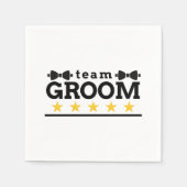 Serviette En Papier Groupe d'équipe | Groomsman | Licence | Blanc noir (Devant)