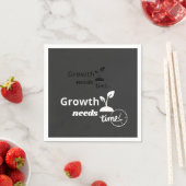 Serviette En Papier Growth Needs Time – Minimal Motivational Quote Pos (En situation)