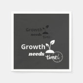 Serviette En Papier Growth Needs Time – Minimal Motivational Quote Pos (Devant)