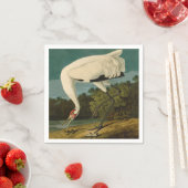 Serviette En Papier Grue blanche Audubon Peinture d'oiseaux (En situation)
