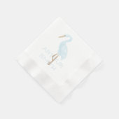 Serviette En Papier Grue bleue à l'aquarelle (Coin)