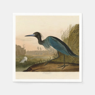 Serviette En Papier Grue Bleue Heron Audubon Peinture