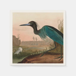 Serviette En Papier Grue bleue ou Heron Birds of America Audubon Impri