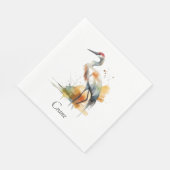 Serviette En Papier Grue d'errance, personnalisée (Coin)