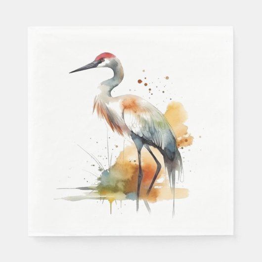 Serviette En Papier Grue errante (Devant)